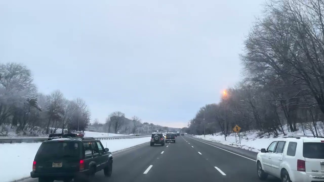 Beautiful Morning Drive After A Snowstorm 