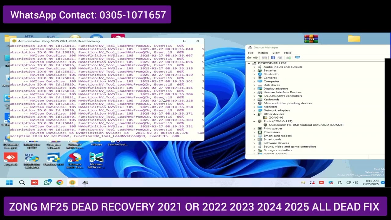 MF25 Dead Recovery | SSID WiFi Key Repair | No Service Fix (2021-2022)