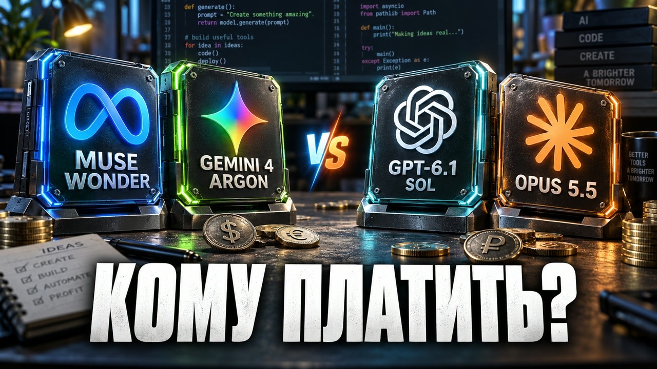 Muse Wonder и Gemini 4 Argon против GPT и Claude: кому платить?