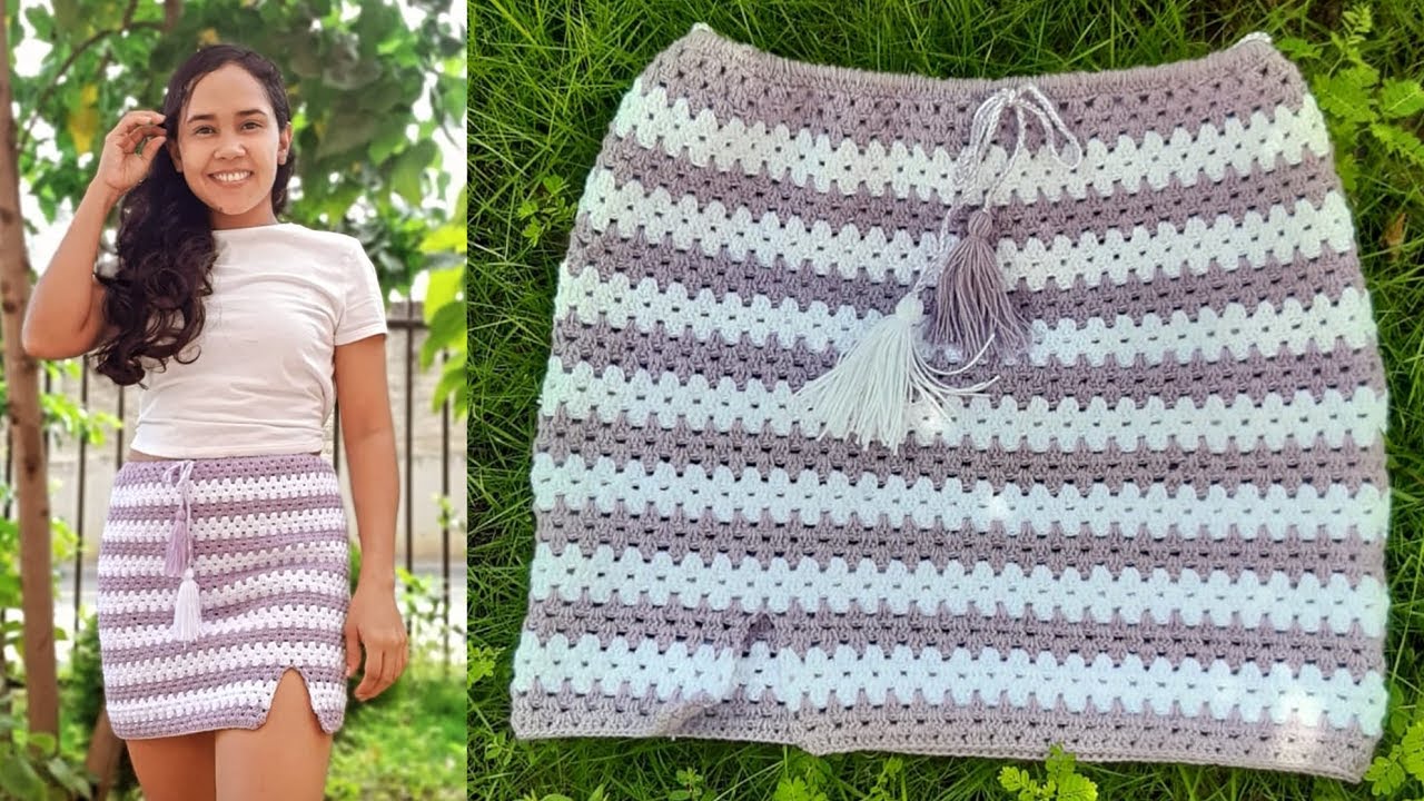 Falda tejida a crochet fácil y rápido ideal para principiantes