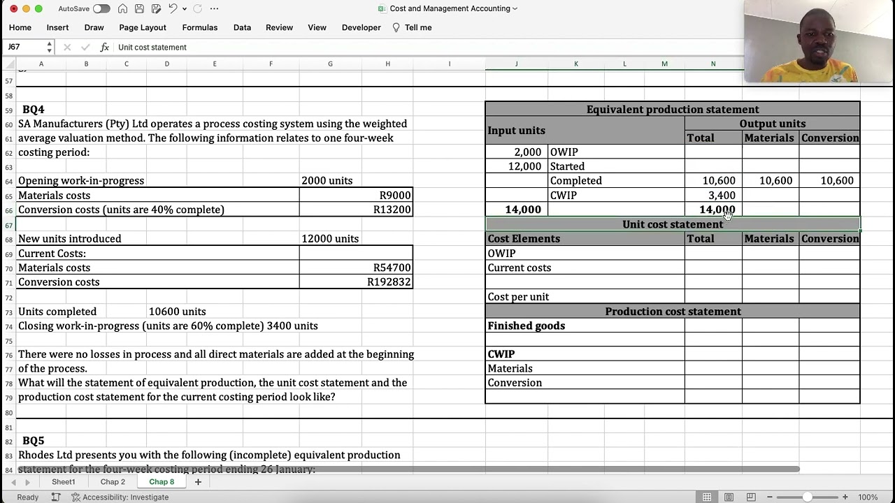 Chap 8 - Process Costing -Normal  Abnormal Losses, Inspection point, FIFO, Weighted Average. MAC3761