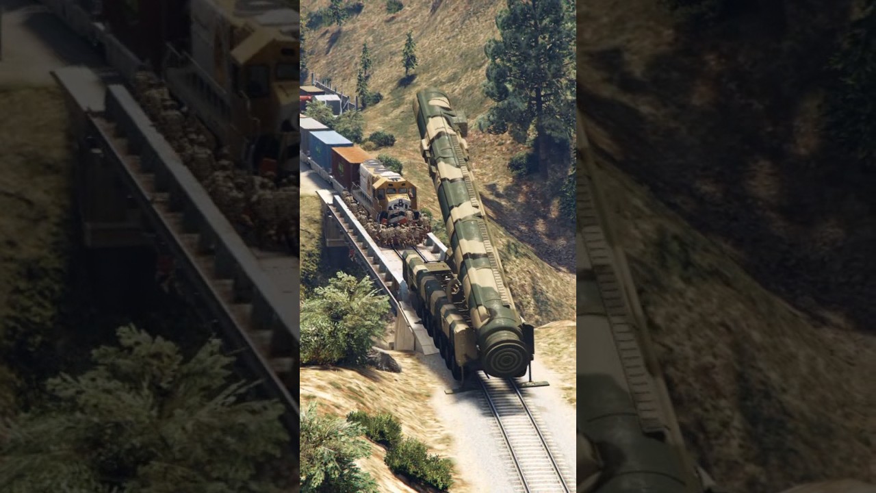 Iranian Army Launches a Massive Missile Strike on American Military Train &ndash; GTA 5 #Military #Strike