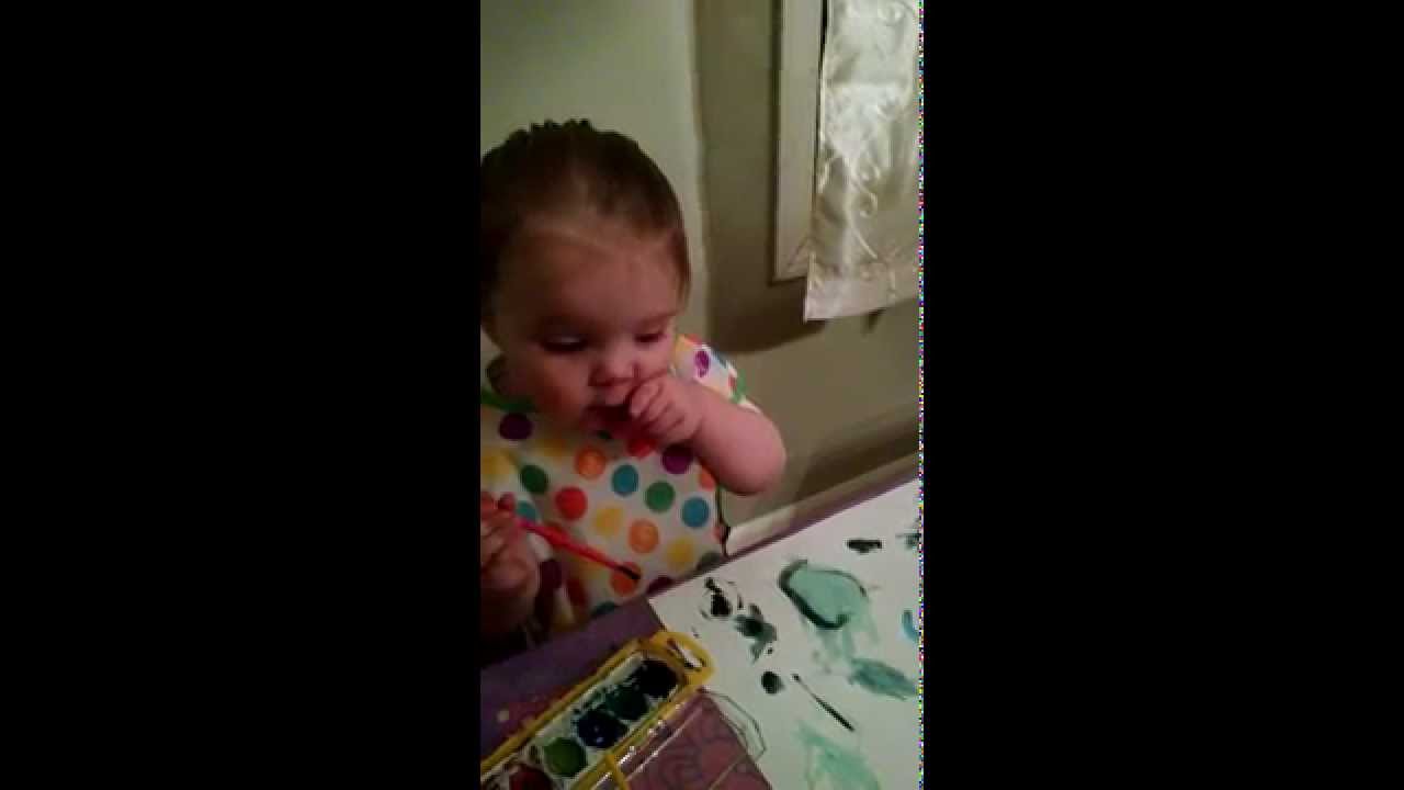 Josie paints a secret Easter Bunny (or Koala?)