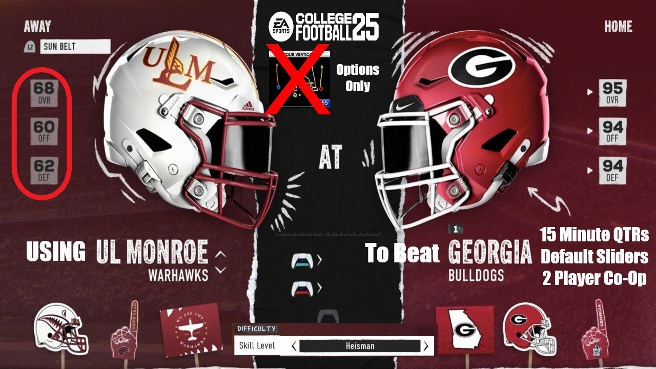 EA CFB 25 - Can you Beat Georgia with the Worst Team on Heisman Difficulty using Only Option Plays?