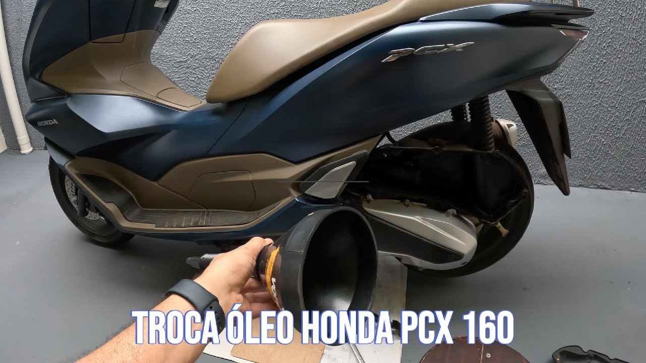 TROCANDO O ÓLEO E FILTRO DE AR DA HONDA PCX 160 EM CASA