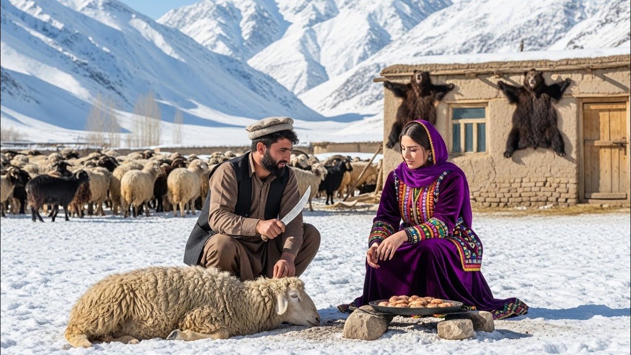 He Survived the Deadliest Afghan Winter Alone — Cooking Bear Meat & Bread on Fire [AI Film]