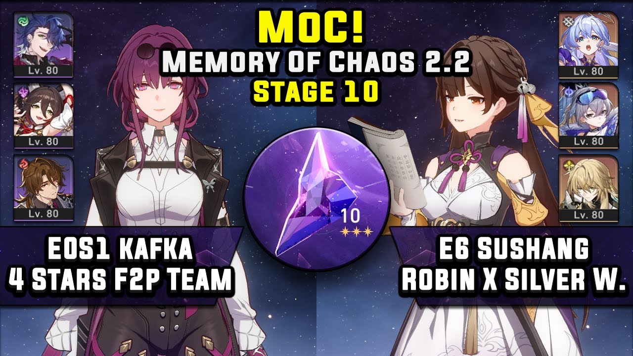Memory Of Chaos 10 E0S1 Kafka F2P DoT Team & E6 Sushang Robin Team (3 Stars) | Honkai Star Rail 2.2