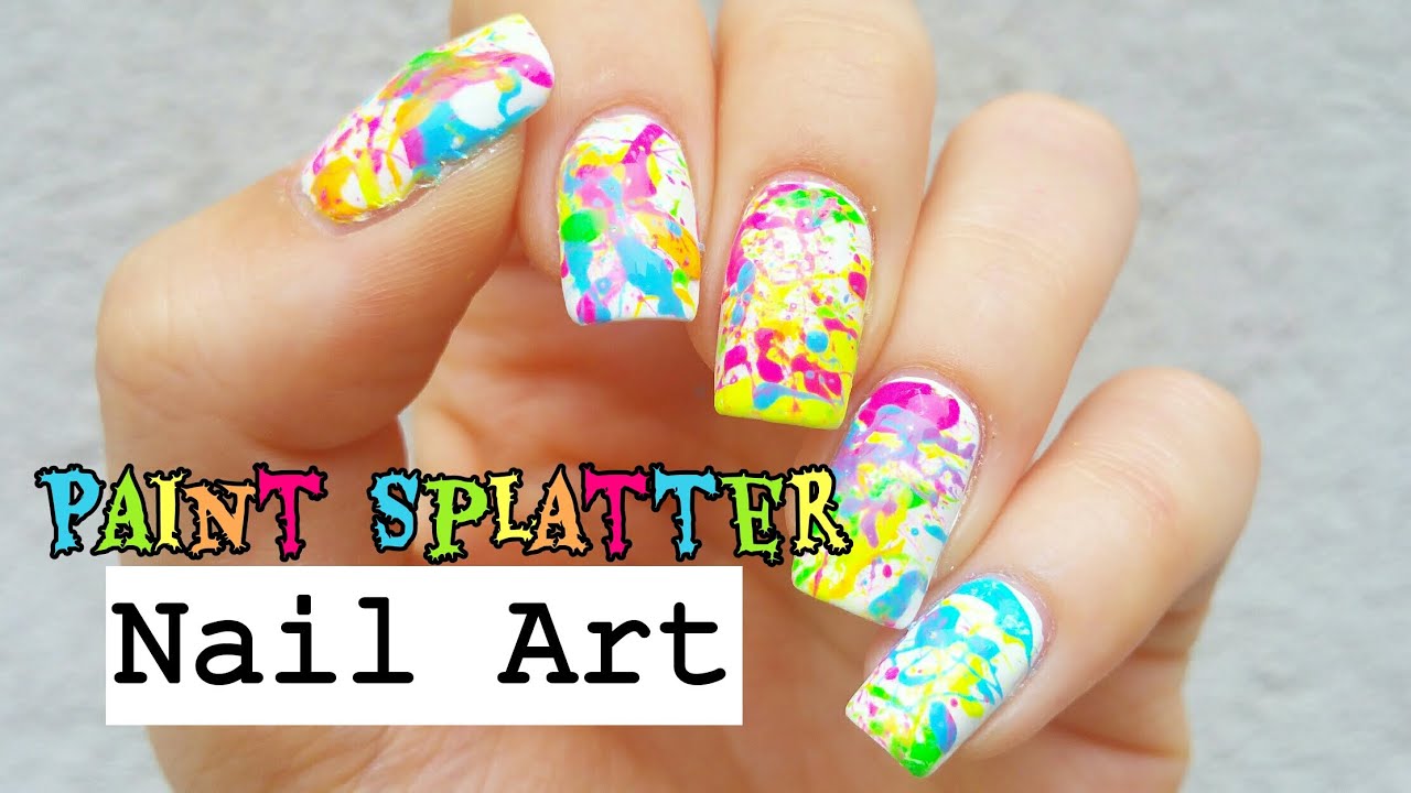 Paint Splatter Nail Art