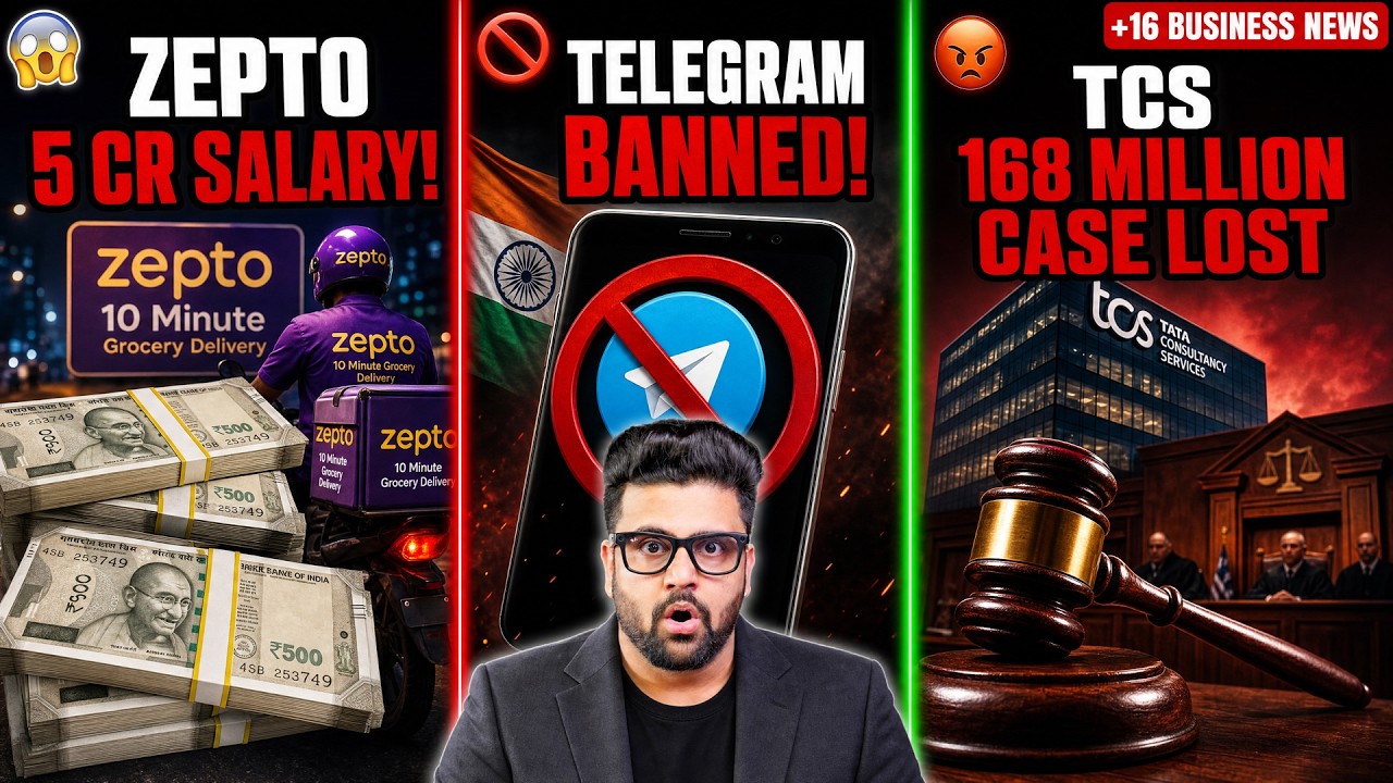 Zepto Founders took ₹5 Crore Salary?! Telegram Banned, TCS,&nbsp;Sarvam,&nbsp;Sensex, SpaceX | Business News