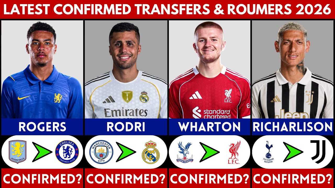 🚨 LATEST CONFIRMED TRANSFER NEWS AND RUMOURS 2026 | MORGAN ROGERS, RODRI, RICHARLISON, WHARTON......
