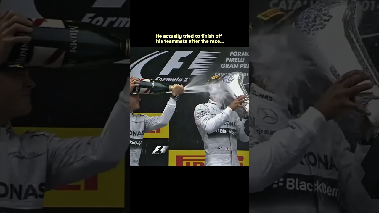 Lewis Hamilton has unexpected moments with Nico Rosberg on the podium in Formula 1