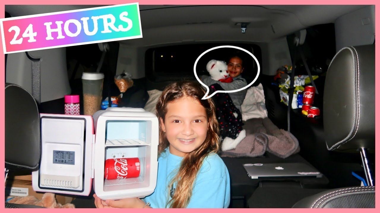 24 HOUR CHALLENGE " OVERNIGHT IN MY MOM'S CAR " | SISTER FOREVER