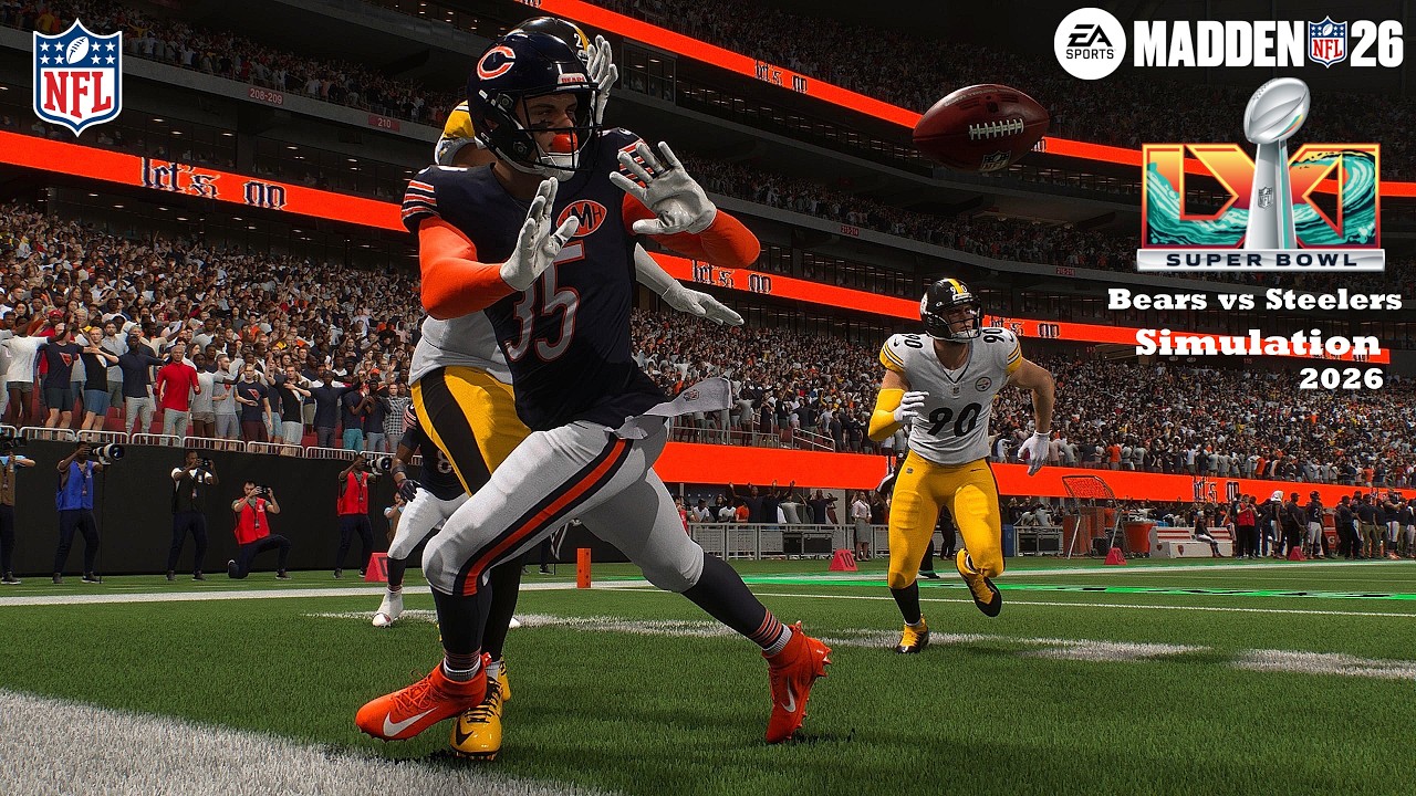 Madden 26: Bears против Steelers, Супербоул LXI 61 (обновленные составы Madden 27), симуляция игр...