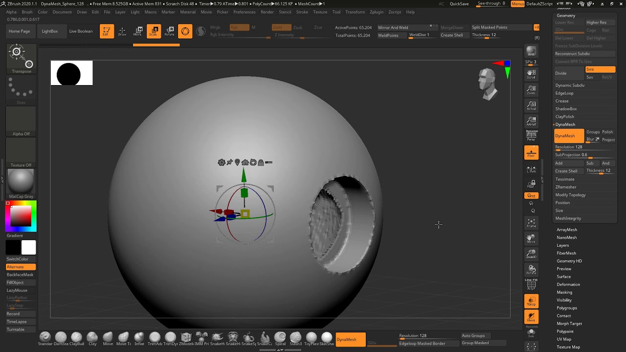 How to Make an Object Hollow in ZBrush 2020