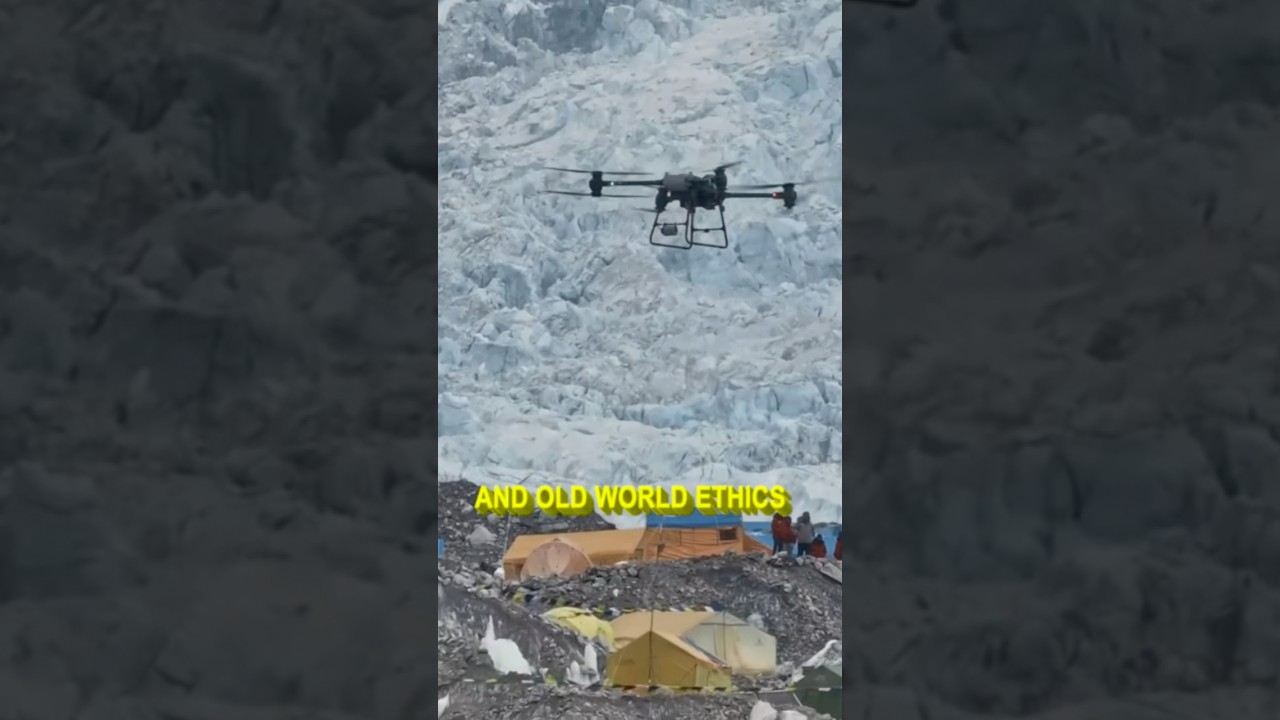 Эверест уже никогда не будет прежним после этого дрона #горы #шорты