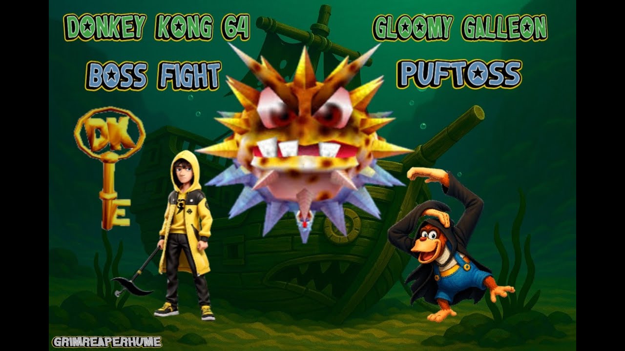 Donkey Kong 64 - Lanky Kong Boss Fight - Puftoss - Gloomy Galleon