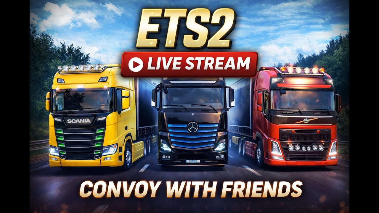 ETS2 Convoy With Friend 🚛🔥 | Long Drive Multiplayer | Game On Live #ets2 #marathistreamer