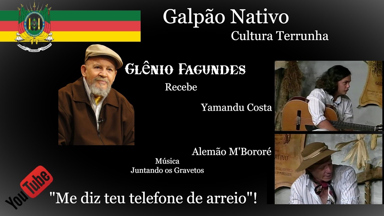 Glênio Fagundes no Galpão Nativo recebe Yamandu Costa e Alemão M'Bororé música Juntando os Gravetos