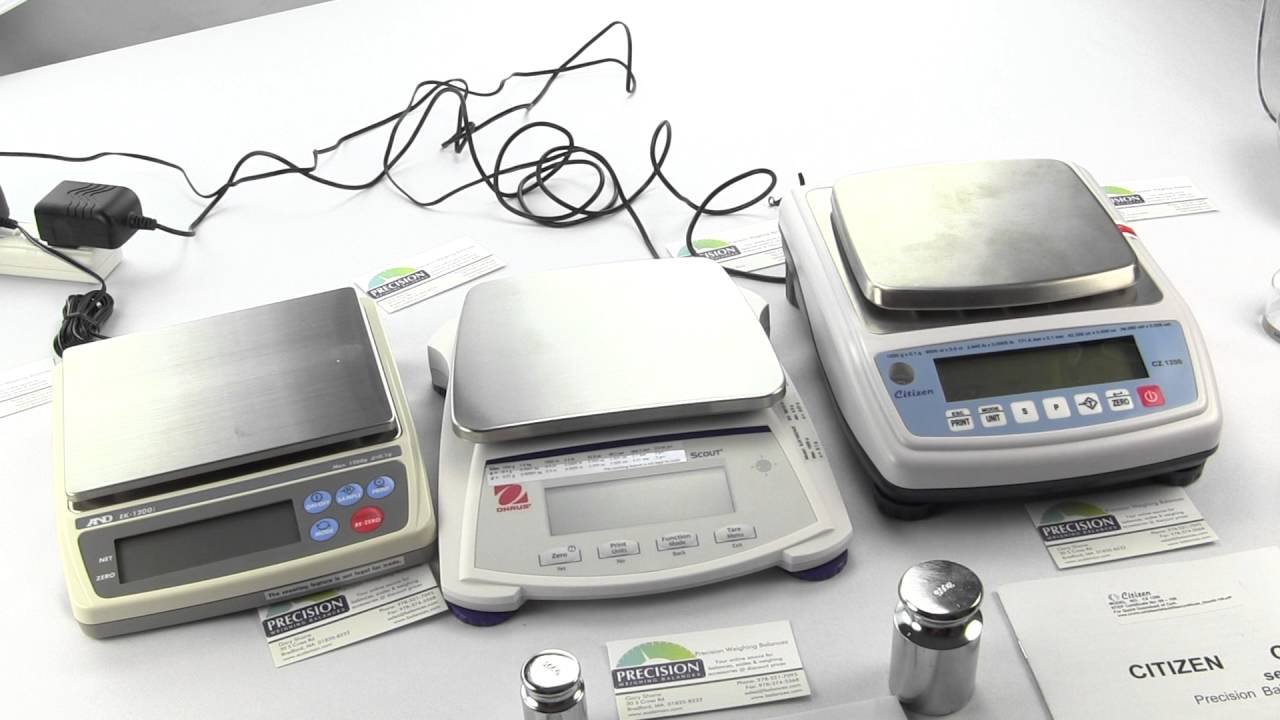NTEP Approved Class 2 weighing devices A&D EK1200i, Ohaus Scout SJX1502 & Citizen CZ1200