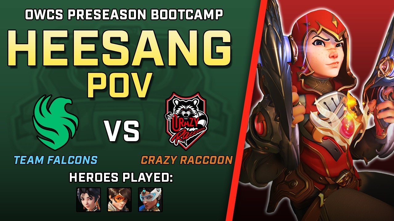 [ HeeSang ] Tricky Tracer | Team Falcons vs Crazy Raccoon | OWCS Preseason Bootcamp