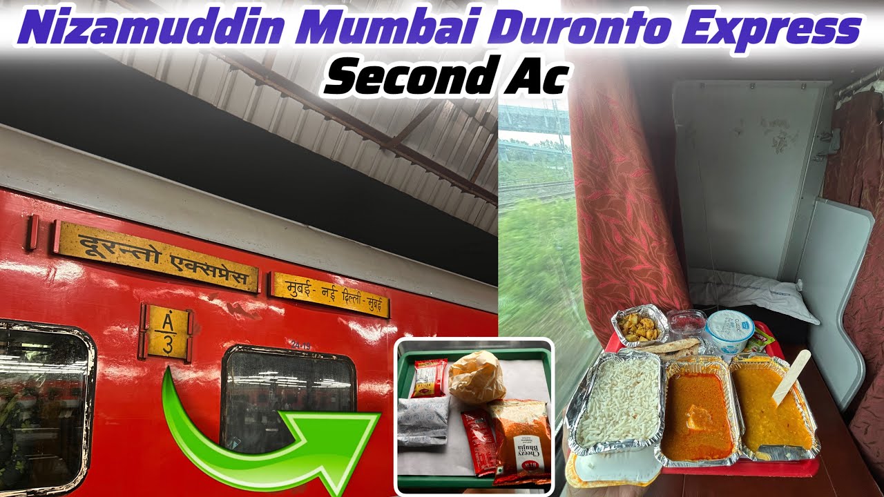 22210 Nizamuddin Mumbai Central Duronto Express 2nd AC Full Journey Irctc Food Review..