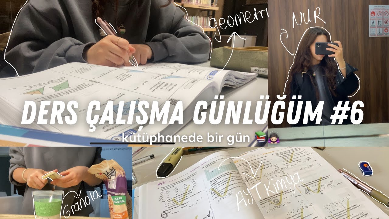 kütüphanede bir gün, 6 saat çalışmak, sessiz vlog… #yks26 