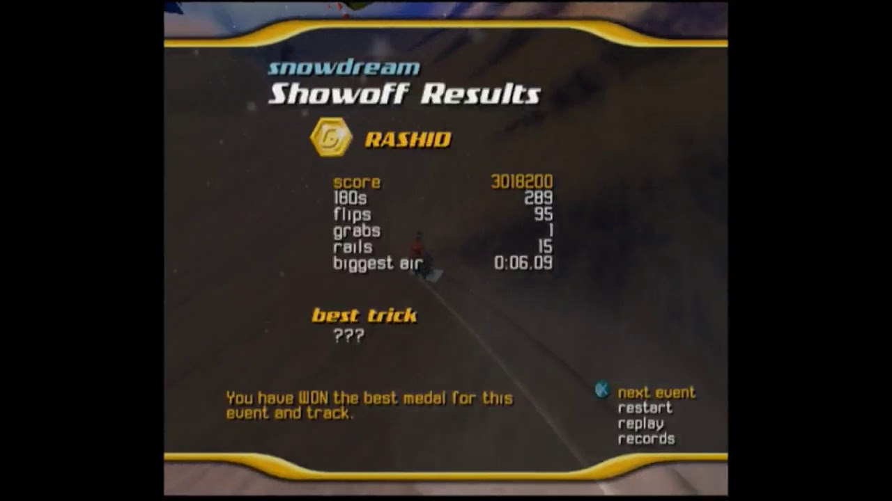 Ssx tricky world record in snowdream 3018200 tas
