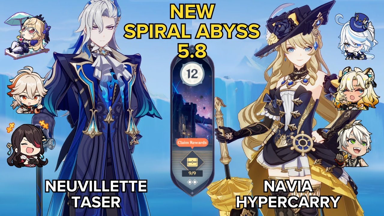 SPIRAL ABYSS 5.8 ft. Neuvillette Taser & Navia Carry - Floor 12 - 9⭐ | Genshin Impact