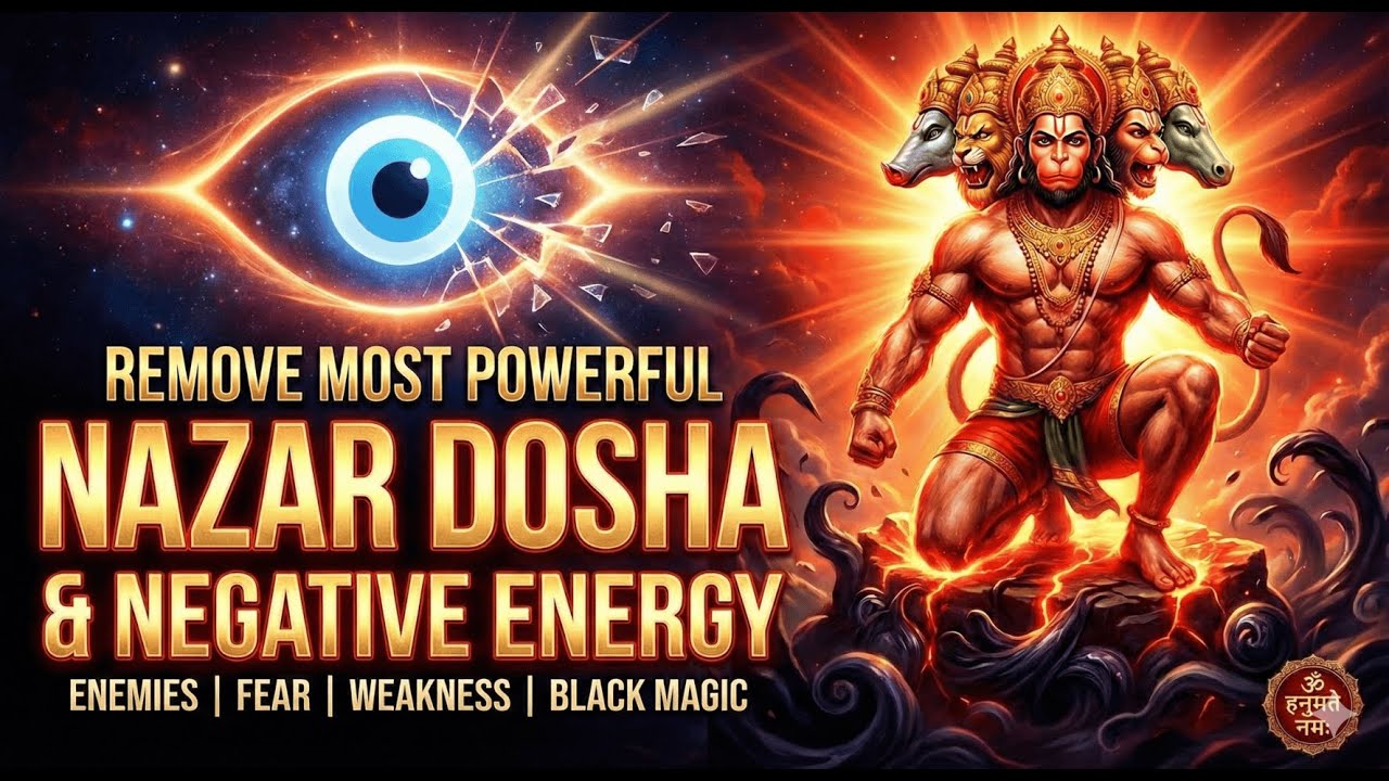 ॐ हनुमते नमः| Powerful Nazar Dosha Nivaran Stotram | Remove Evil Eye,Fear, Enemies & Negative Energy