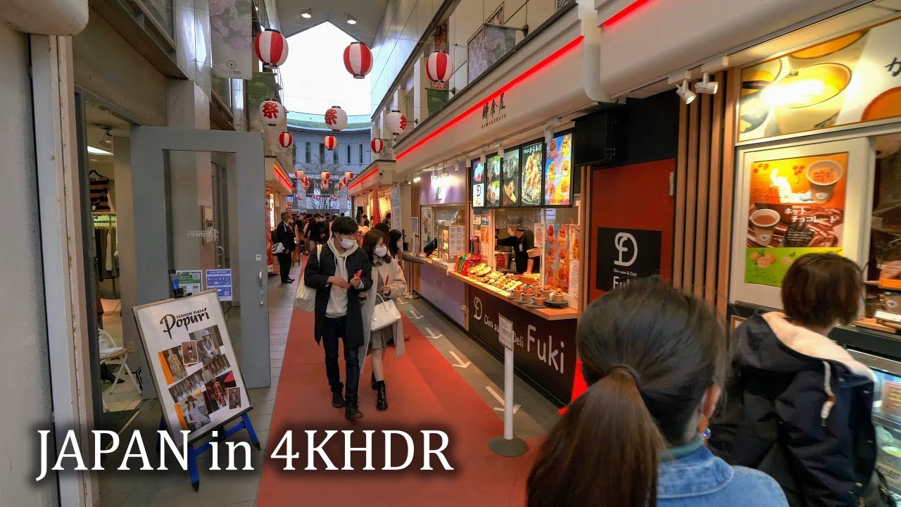 【4KHDR】Прогулка по Камакура - торговые улочки, храм и жилые кварталы