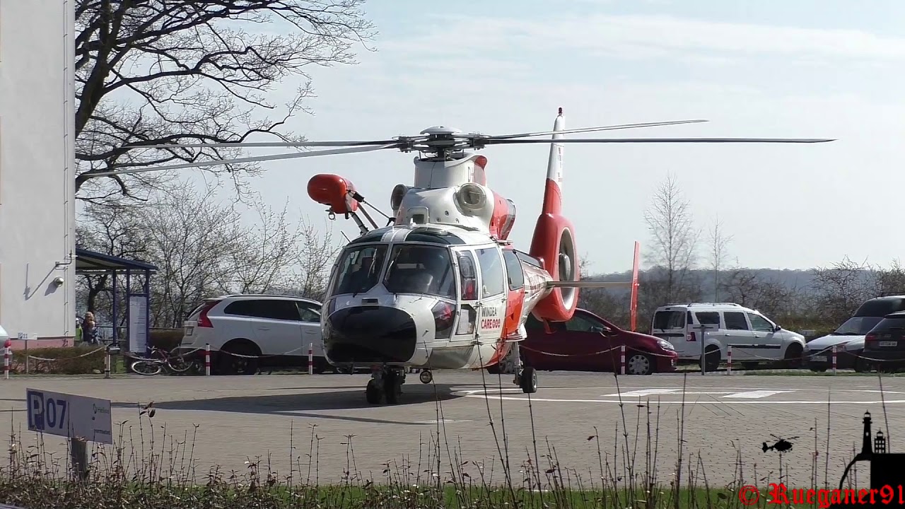 [HD] NHC 02 , Offshore Rescue Helicopter landing at Hospital Stralsund
