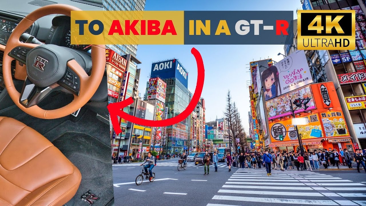 GT-R POV Drive to Tokyo Electric District Akihabara | Japan Travel Drive 4k