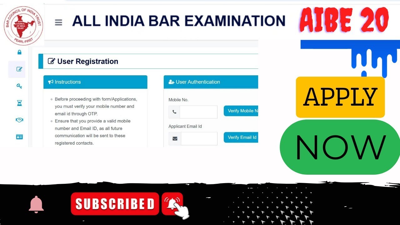 How to Apply and Registration for AIBE 20 All India Bar Examination