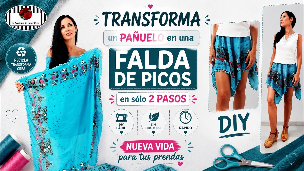 DIY. Cómo transformar un pañuelo en una falda de picos en solo 2 pasos