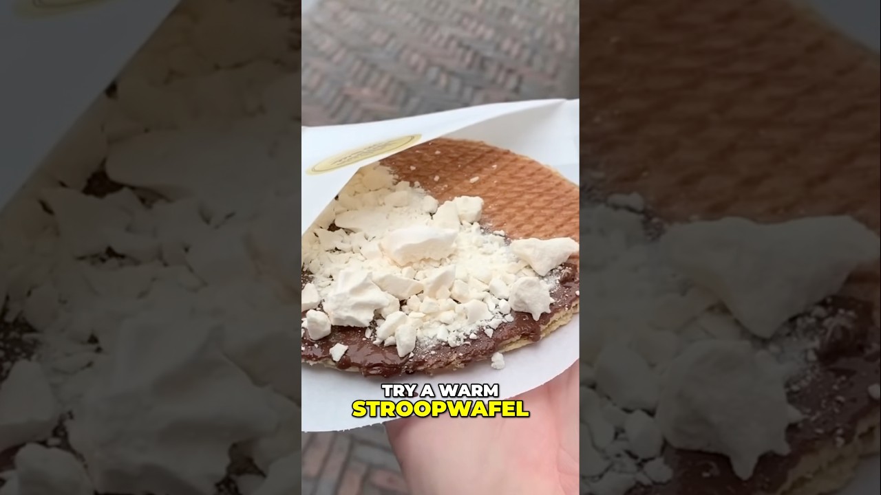 Favorite Dutch Treat in Amsterdam - Warm Stroopwafel! #amsterdam #netherlands