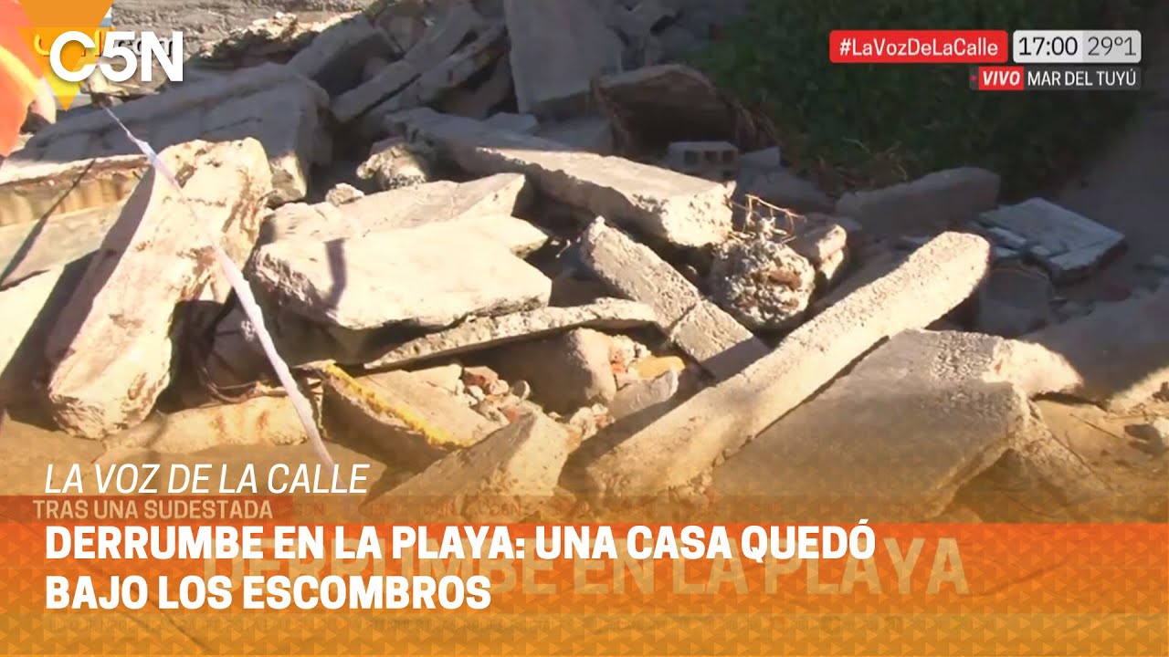 MAR DEL TUYÚ: una CASA se DERRUMBÓ en la PLAYA tras una SUDESTADA