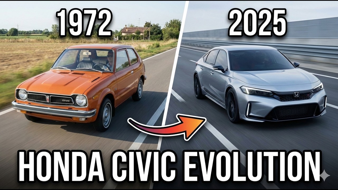 Honda civic evolution from 1972 until 2025