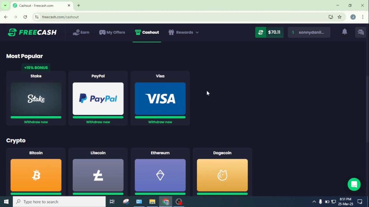 Freecash.com Review 2025 - Withdraw Proof Via Visa Card, And Testing The Card 2025.