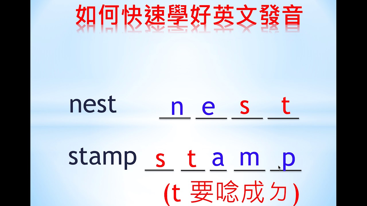 如何快速唸出英文發音1：sk,st,sp,sl