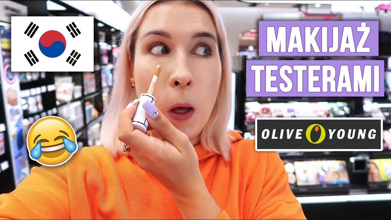 🇰🇷 Robię cały MAKIJAŻ TESTERAMI w KOREI 😂 Olive Young = ich Sephora xD ♦ Agnieszka Grzelak Beauty