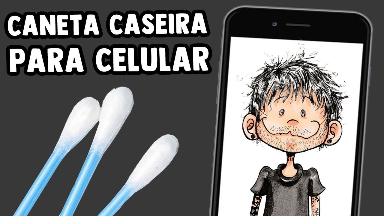 COMO FAZER CANETA CASEIRA PARA CELULAR - MUITO FÁCIL, PERFEITA PARA DESENHAR!