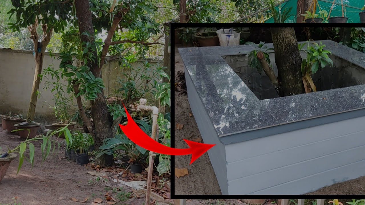 a concrete retreat | garden make over | boarders | landscape | cement garden works | tree ring