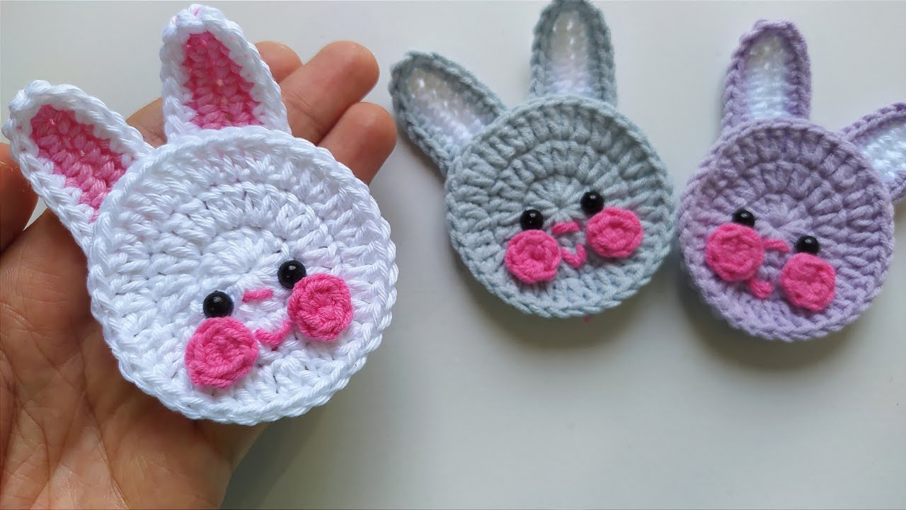 Coelho de croch&ecirc; para aplica&ccedil;&atilde;o  🐰