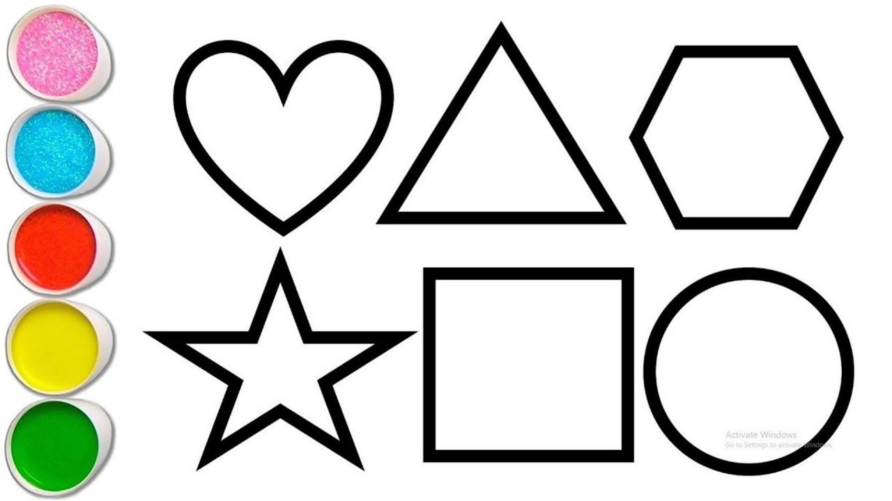 Shapes drawing for kids, Learn 2d shapes, colors for toddlers | Preschool Learning part - 163