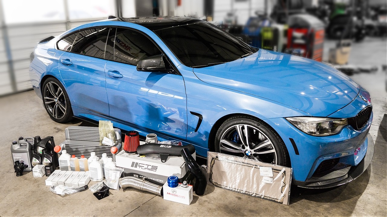 BUILDING A BMW 435i in 10 MINUTES! | FBO Stage 2+ Maintenance (Downpipe, Intake, XHP, And More!)