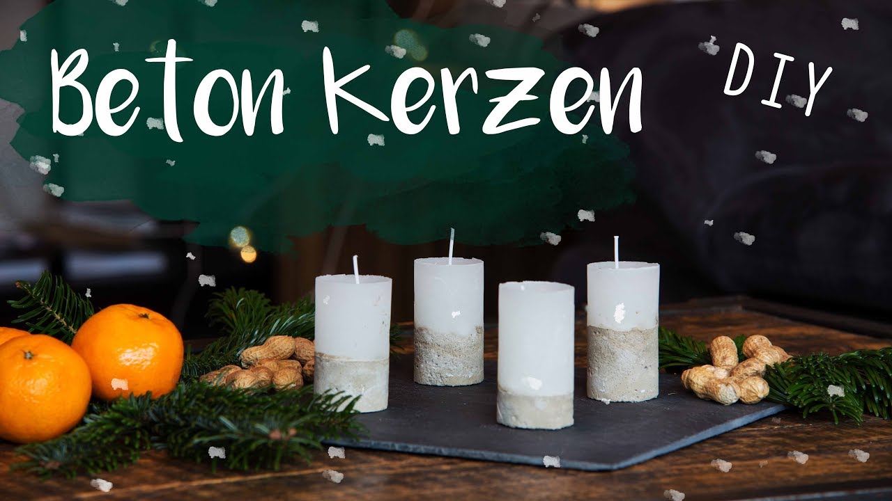 DIY Beton Kerzen - minimalistischer Adventskranz, Weihnachtsgeschenk Idee