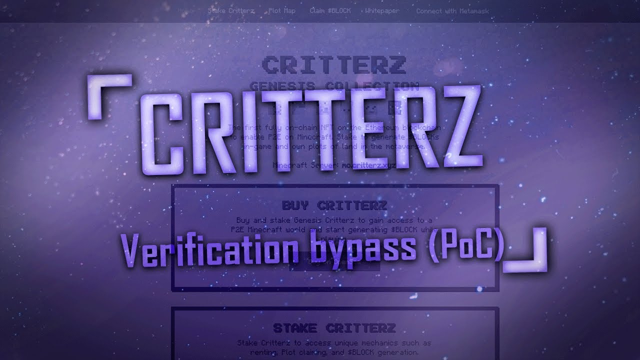 Critterz NFT In-Game Verification Bypass (PoC)