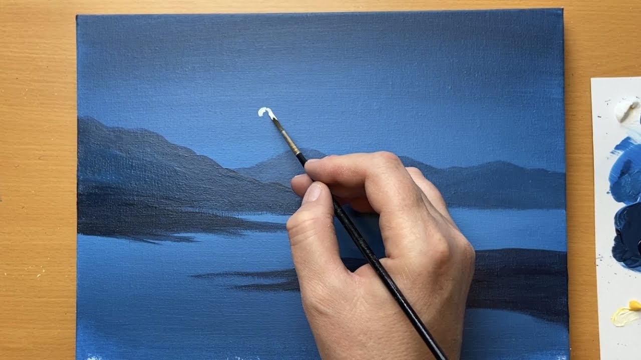 In the moonlight Painting / Acrylic Painting for Beginners