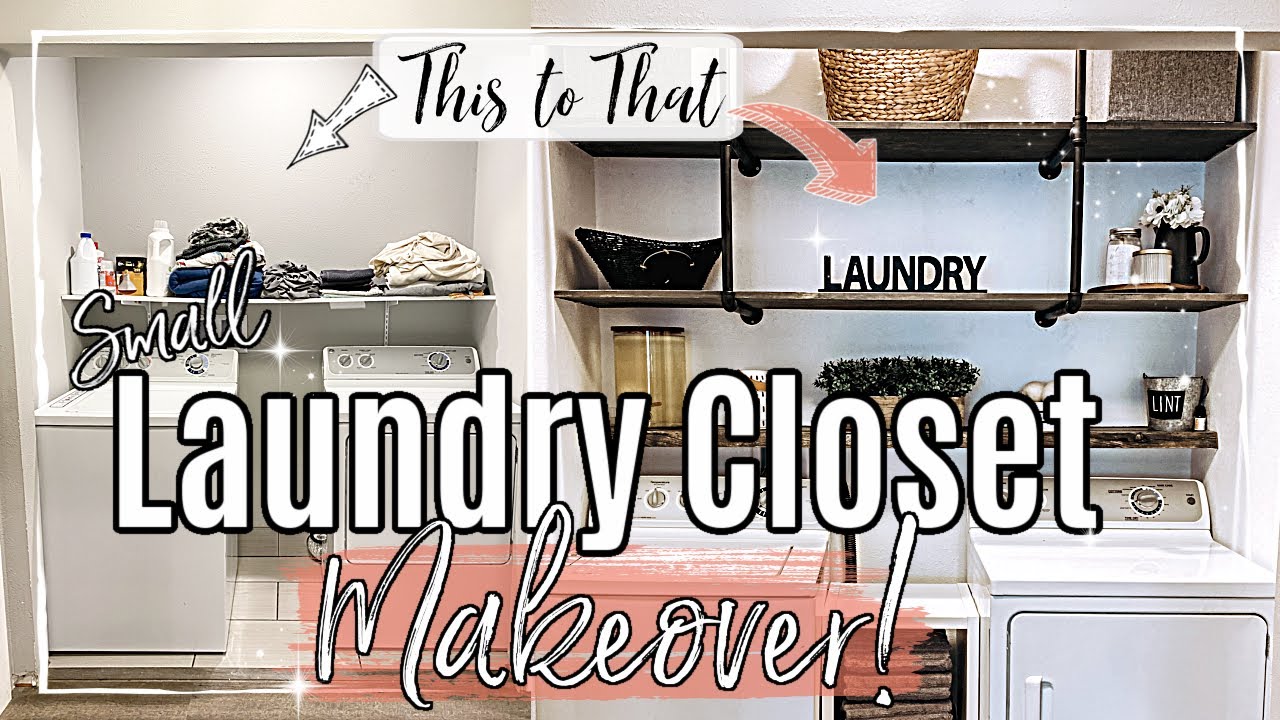 SMALL LAUNDRY ROOM MAKEOVER 2020 :: FARMHOUSE MAKEOVER | EPISODE 2 :: AFFORDABLE LAUNDRY ORGANIZING