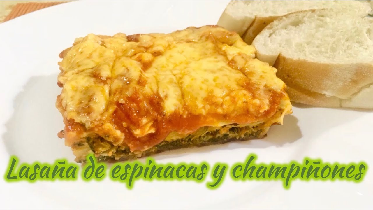 LASAÑA DE ESPINACAS CON CHAMPIÑONES Y MUCHO QUESO!! DELICIOSA! 😋🧀👩🏼‍🍳